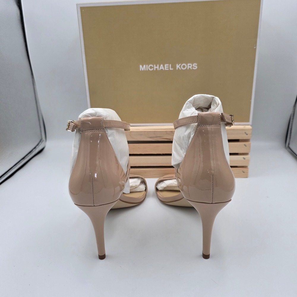 Michael‎ Kors Ava Patent Leather Crisscross Ankle Strap Stiletto Sandals 10M - Picture 4 of 8
